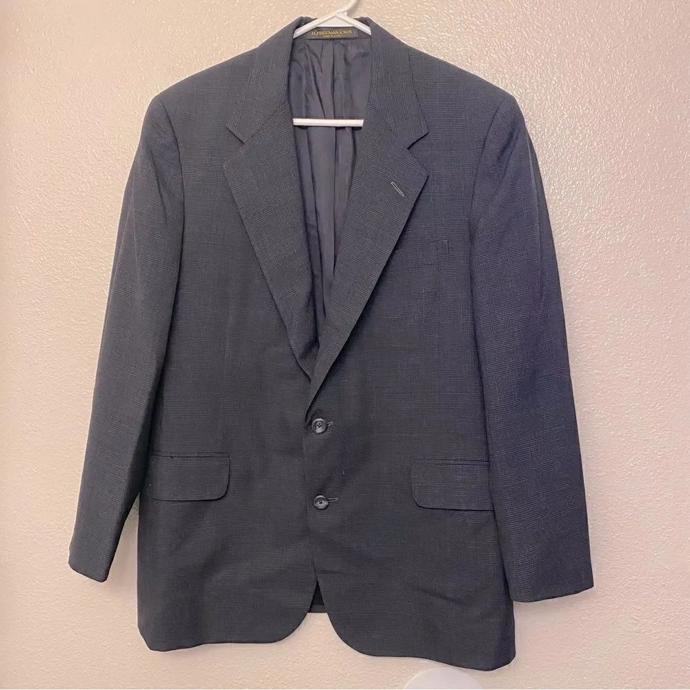 Nordstrom H.FREEMAN & SON 100% wool tweed suit jacket gray sports coat blazer 42